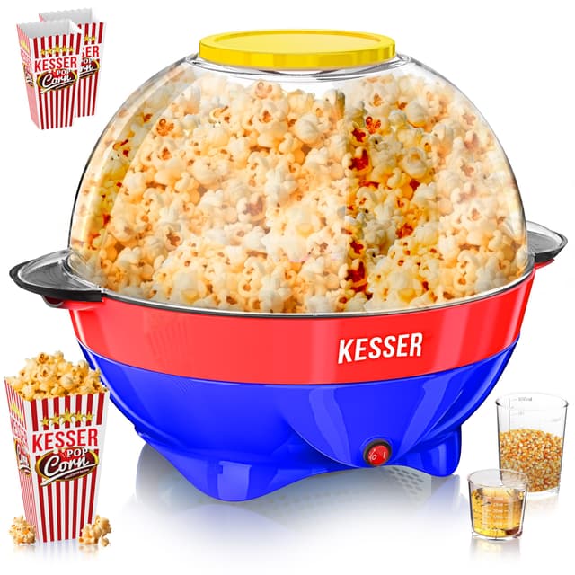 🍿 KESSER® Große Popcornmaschine 800W | Popcorn-Maker 5,5l Inhalt 🍭