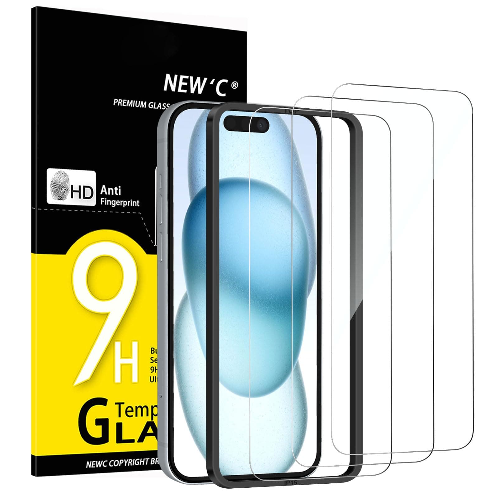 NEW'C 3 Stück für iPhone 16, iPhone 15 Panzerglas 📱💎