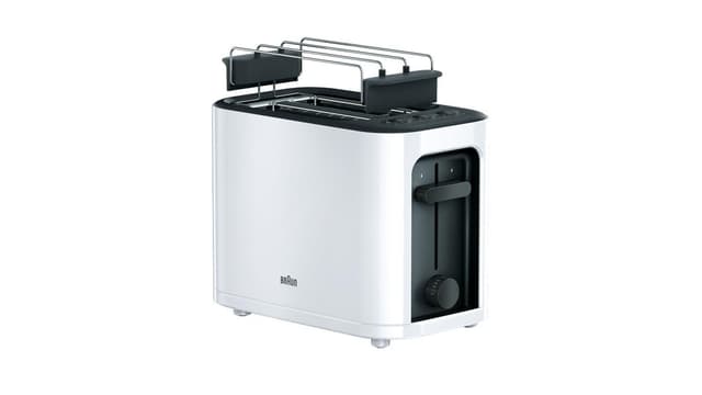 Braun HT 3010 WH Toaster 🍞🔥 | Doppelschlitz | Herausnehmbare Krümelschublade | Aufwärm- und Auftaufunktion | 7 Röstgrade | Separater Brötchenaufsatz | Weiß Weiß Modern