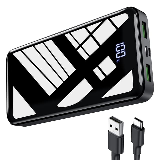 🔋📱 Power Bank 27000mAh, 22,5W PD20W USB-C Powerbank Tragbares Ladegerät Schwarz