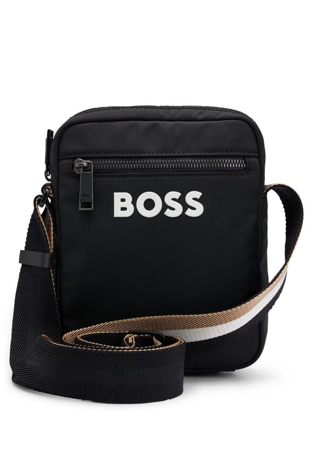 🎉👜 BOSS Herren Umhängetasche Schultertasche Crossbag Catch 3.0 NS zip Black1 - 33% Rabatt!