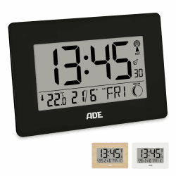 ADE Große Funkuhr digital mit XXL-Ziffern | Tischuhr mit Kalender und Wochentag | Digitale Uhr mit Temperaturanzeige | Funkwecker digital mit Batterie | schwarz 😍