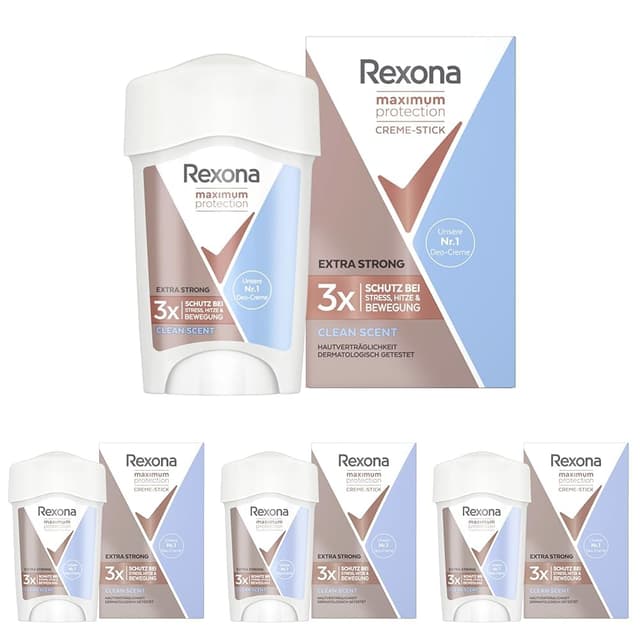 🌟 Super Deal! Rexona Maximum Protection Deo Creme 4er Pack 45 ml - 96H Schutz! 🌟