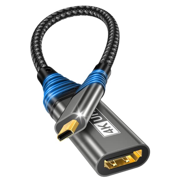 Micro HDMI auf HDMI Adapter,4K@60Hz 3D 1080P Typ D auf A Adapterkabel 📺