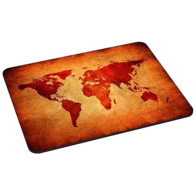 🎮 PEDEA Gaming und Office Mauspad - Brown Global Map 220 x 180 mm 🌍