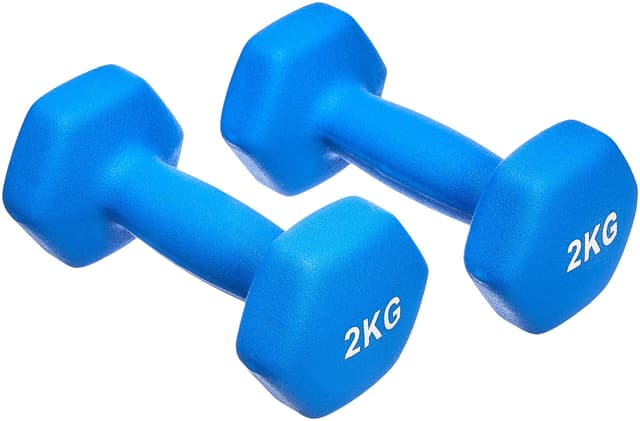 🏋️ Amazon Basics Neopren Hanteln Gewichte (2er-Sets, 1kg - 5kg Hanteln) 2kg Einzel
