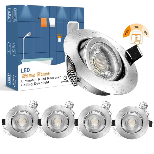 🌟 Super Deal! LED Einbaustrahler - 3 Stufig Dimmbar - IP44 Spritzwassergeschützt 🌟