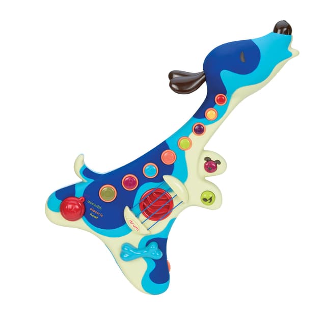 🎸🐶 B. toys Woofer Kindergitarre – Spielzeug E Gitarre für Kinder ab 2 Jahre