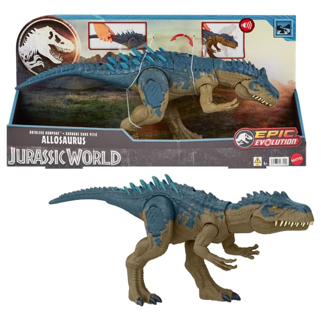 🦖 Mattel Jurassic World Ruthless Rampage Allosaurus Dinosaurier-Spielzeug 🦕