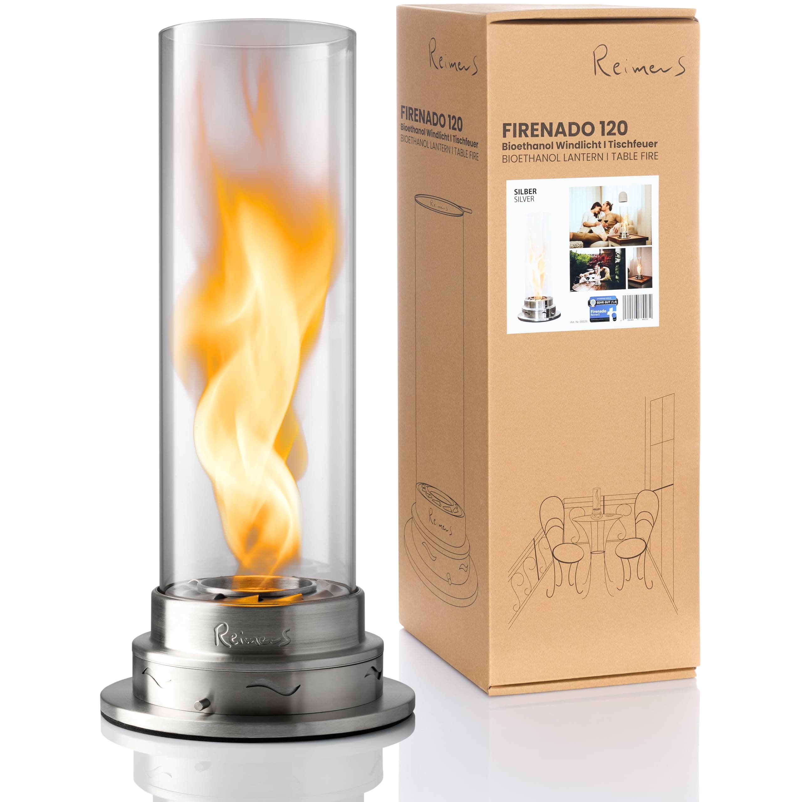 🔥 ReimerS Firenado 120 – Premium Tischkamin aus Edelstahl & Glas 🔥