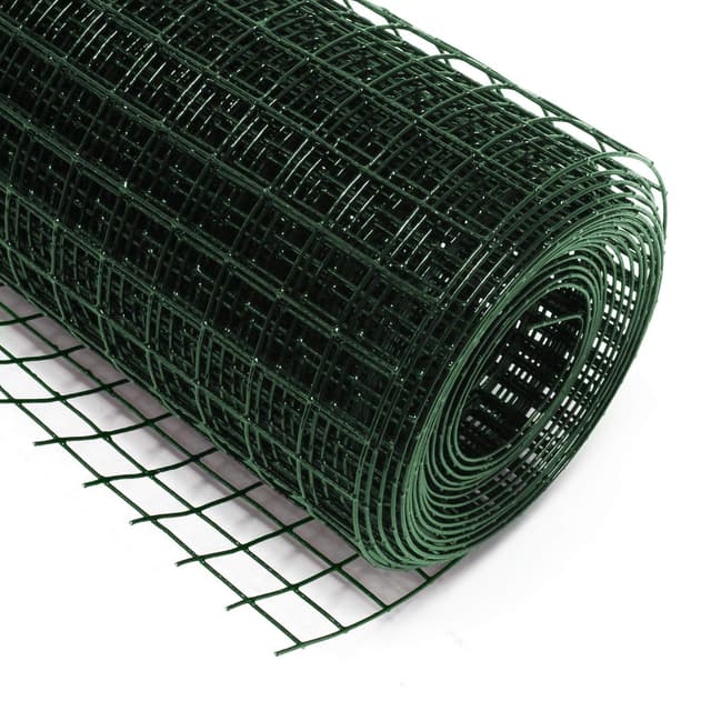 Wiltec Maschendrahtzaun Grün 1x10 m 100 cm Höhe 0,9 mm Stärke 12x12 mm Maschengröße