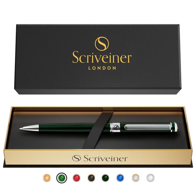 Scriveiner Kugelschreiber Britisch Renngrün - Luxus Kuli mit Chromveredelung 🖋️🇬🇧