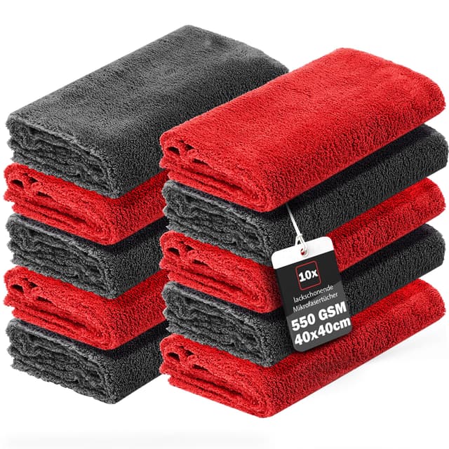 Detailmate Auto Microfasertücher 40x40 550GSM - Set mit 10 Stück