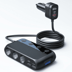 Zigarettenanzünder Verteiler 9 in 1 - Auto Ladegerät Schwarz-65 🚗🔌