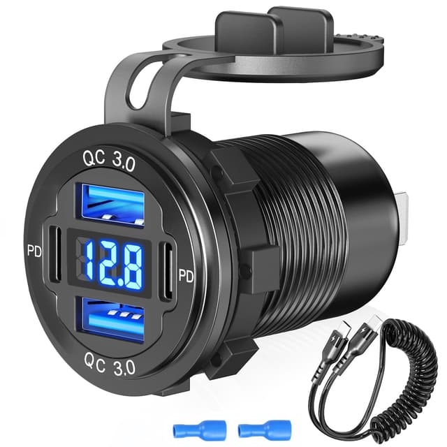 Aluminium 4-Port USB C 12V Steckdose 78W Ladegerät 📱🚗