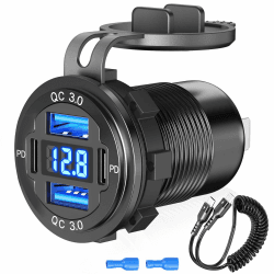 Aluminium 4-Port USB C 12V Steckdose 78W Ladegerät 📱🚗