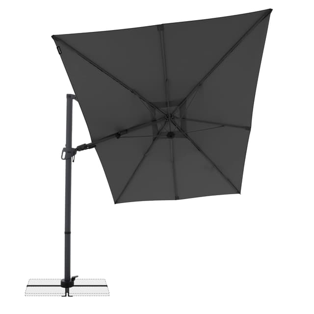 🌞 Doppler Style Sonnenschirm für den Garten - Ampelschirm 300 cm x 220 cm Dunkelgrau 🌂