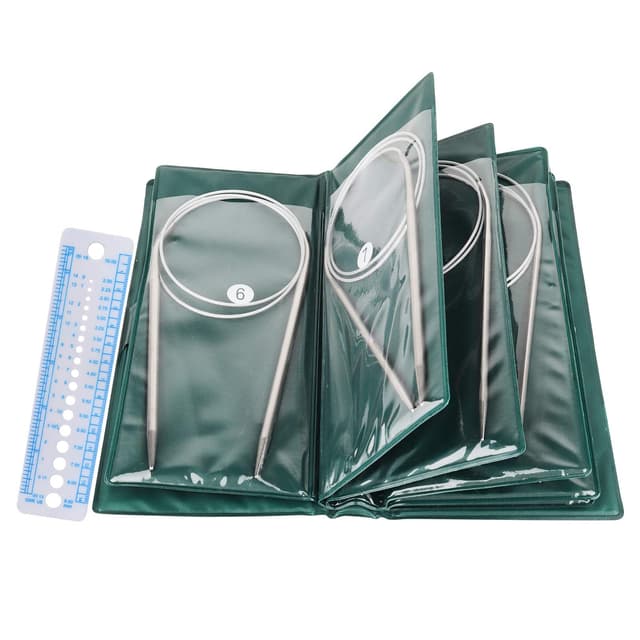 🧶 Coopay Rundstricknadel Set 80 cm 🎁 Metall Rundstricknadeln mit Etui und Nadellehre