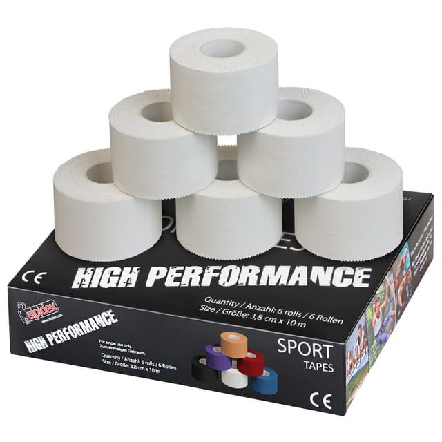 ALPIDEX 6 Rollen Sport Tape Set 3,8 cm x 10 m Tapeverband 🏐🏈⚽