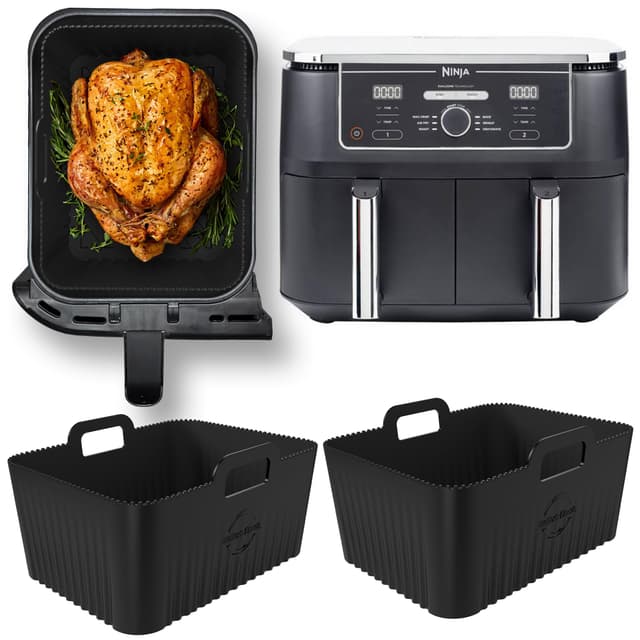 Ninja AF400EU Silikonform | BPA-FREI | Hochwertige Materialien | 2,5mm dicke Silikonform | 2 Stück Airfryer Silikonform für Foodi Max Dual Zone AF400EU