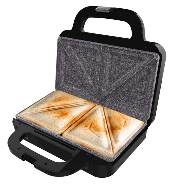 🥪🔥 Cecotec Sandwichmaker Rock'nToast Deep Classic - 1000 W - Dreieckige Platten - RockStone-Beschichtung - PFOA-frei