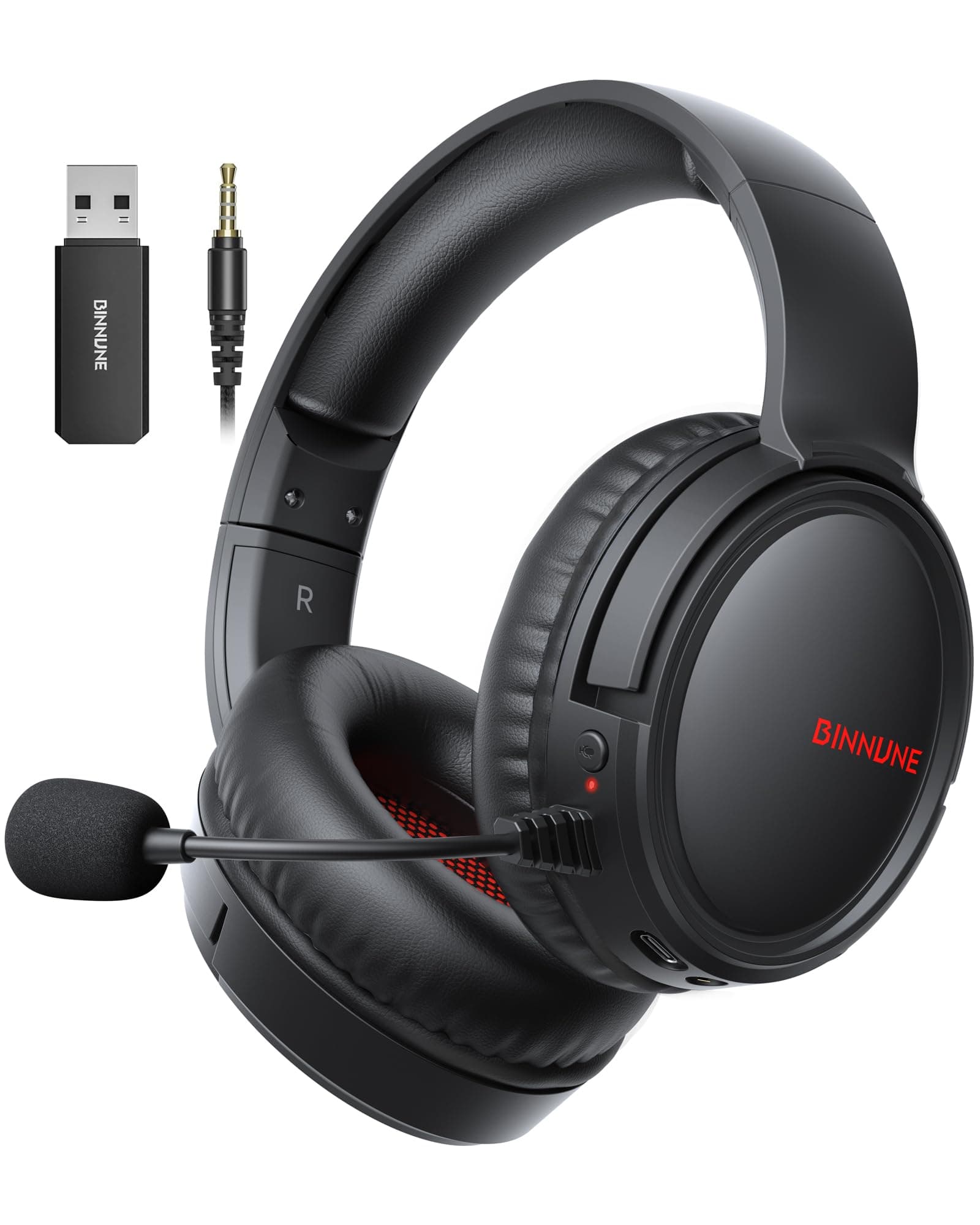 BINNUNE Wireless Gaming Headset mit 2.4GHz & Bluetooth 🎮🎧