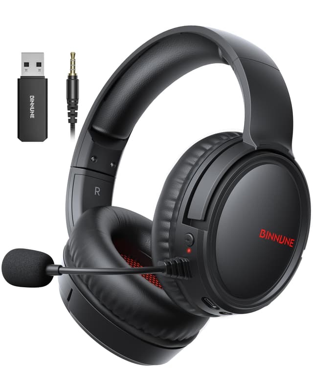 BINNUNE Wireless Gaming Headset mit 2.4GHz & Bluetooth 🎮🎧
