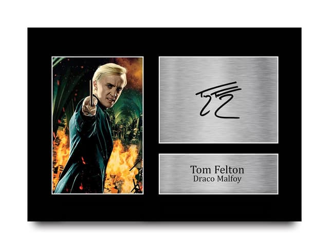 HWC Trading A4 Tom Felton Harry Potter Draco Malfoy Geschenke gedrucktes signiertes Autogramm Bild für Film-Fans (Ungerahmt) Tom Felton 🎬🎁