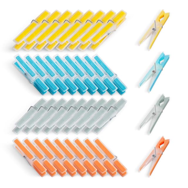 🌈 AiQInu 40 Stück Wäscheklammern Stabil, Plastik Handtuchklammern Clothes Pegs