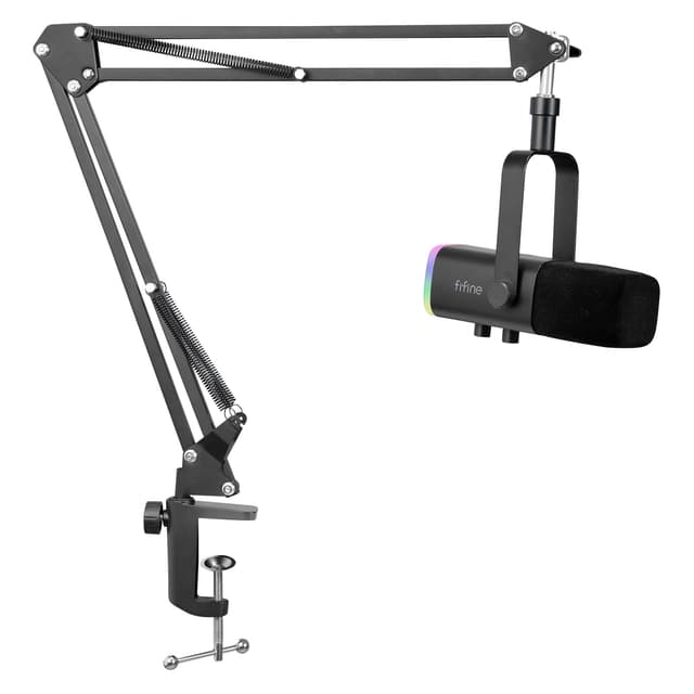 🎙️🎮 FIFINE XLR Streaming Mikrofon mit Arm für Podcast Studio und Gaming PC 🌈🎧