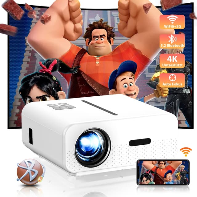 🌟 4K Heimkino Beamer C12H 20000 Lumen WiFi6 Bluetooth 1080P Full HD Projektor