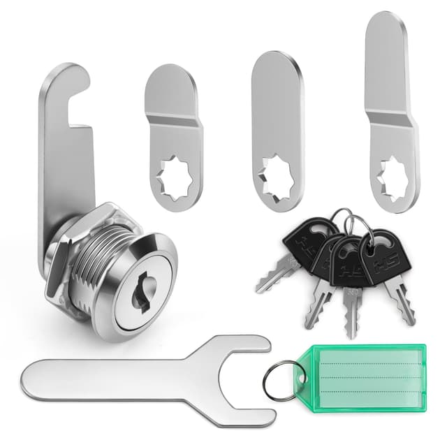 🔒 GlasFlength Briefkastenschloss mit 4 Schlüsseln - Möbelschloss 16mm 🔑