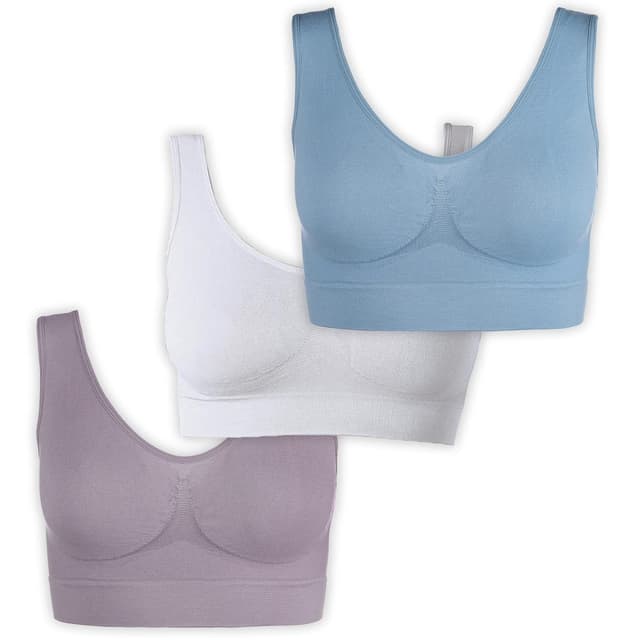 UnsichtBra Bustier Damen BH ohne Bügel | Wohlfühl Bustiers Top | Bügelloser Soft Bra | Schlaf Still Sport Bralette | M Pastelltöne, Weiß 🌸🌙