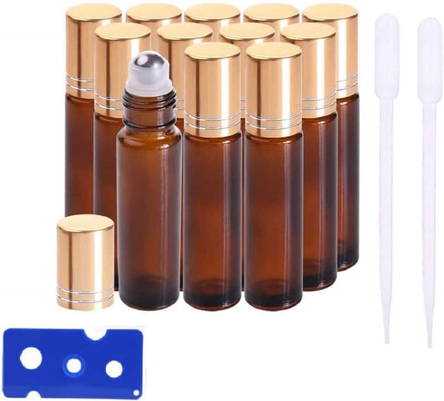 🌿 EBETA 12 Stück 10ml Ätherische Öle Roller Flaschen 🌺