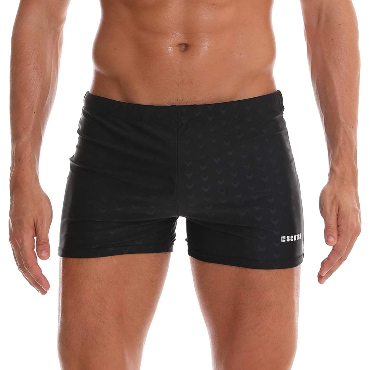Arcweg Badehose Herren Eng Kurz 🏊‍♂️ Badeshorts mit Tunnelzug Schwimmhose Peinlichkeit Vermeidendes Pad Wassersport Kurze Hose UV Schutz Jungen Schwimmwear Schwarz L