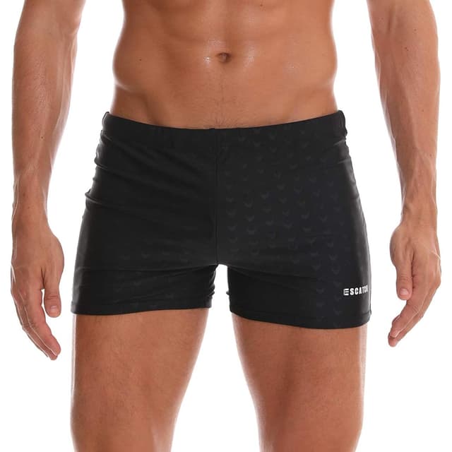 Arcweg Badehose Herren Eng Kurz 🏊‍♂️ Badeshorts mit Tunnelzug Schwimmhose Peinlichkeit Vermeidendes Pad Wassersport Kurze Hose UV Schutz Jungen Schwimmwear Schwarz L