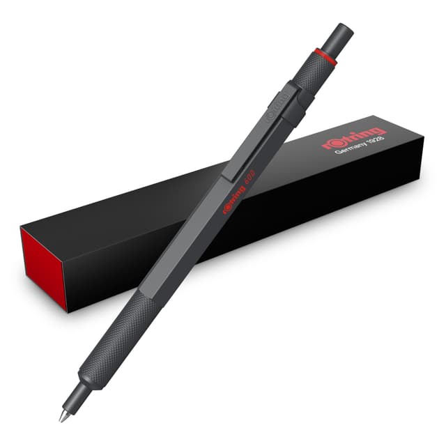 rOtring 600 Kugelschreiber Darkstone 🖊️ | Mittlere Spitze | Schwarze Tinte