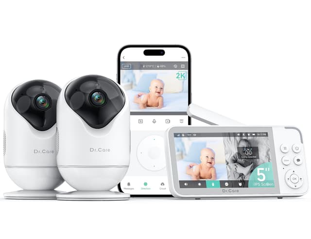 Dr.Care VistaView Smart WLAN Babyphone 2 Kameras 🌟 1080P HD, 2K/3MP Kamera 📹 App-Steuerung 📱