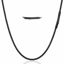 LOCCY Herren Damen Schlangenkette | Silber Schwarz Schlangenkette | 2mm | 71.0cm