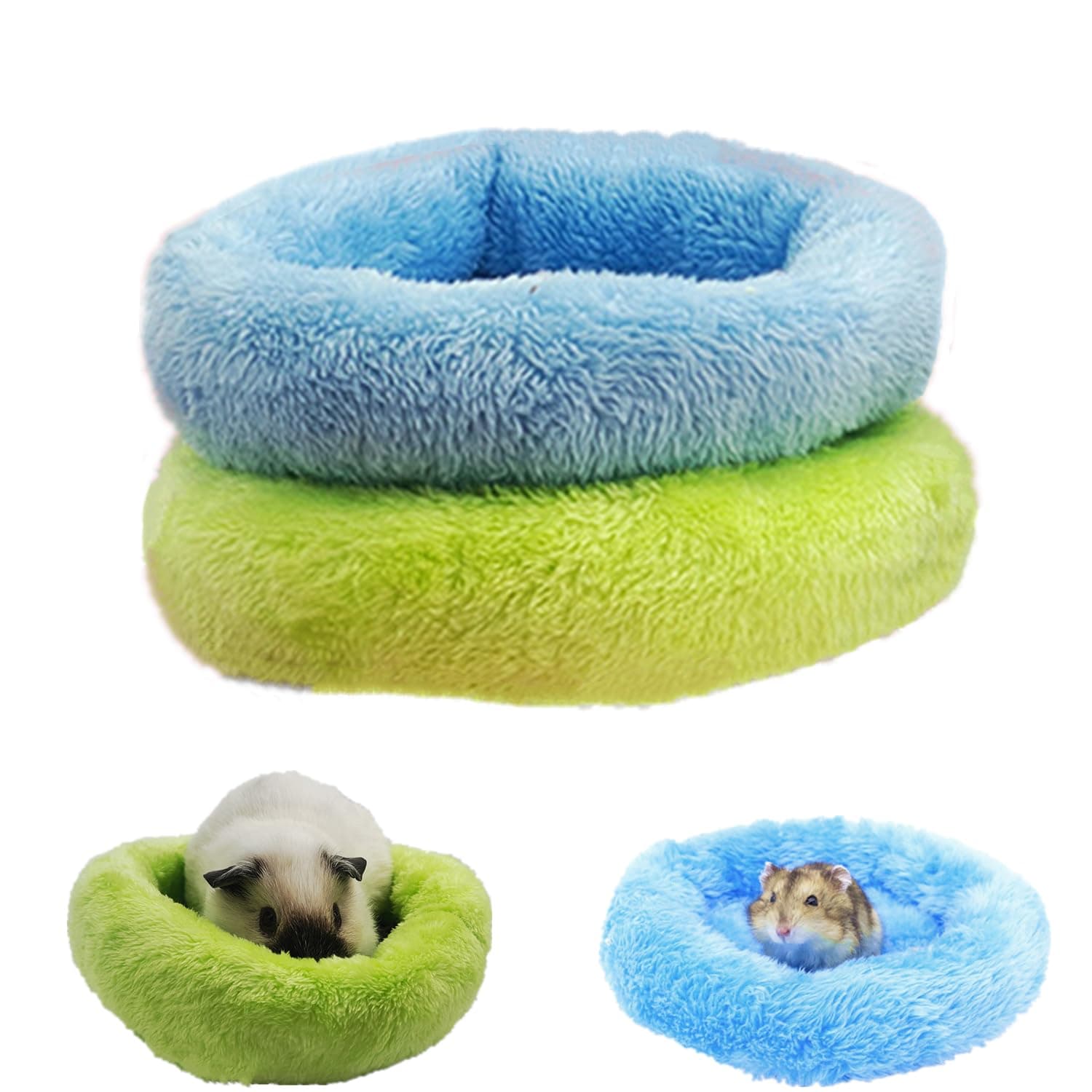 🐹🛏️ Bangminda 2 Stück Kleintier Plüschbett - Warmes und Flauschiges Nest für Kleine Tiere