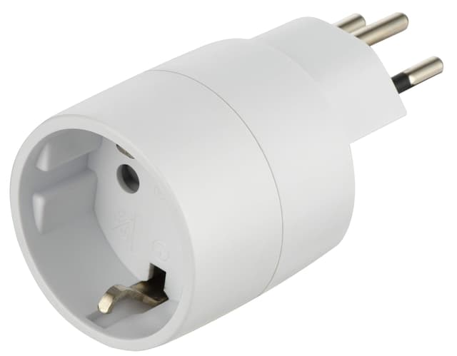🔌🌍 Electraline 70040 Reiseadapter (Schuko) 2 Europa in die 3 Pins Schweiz, weiß Switzerland Angebot