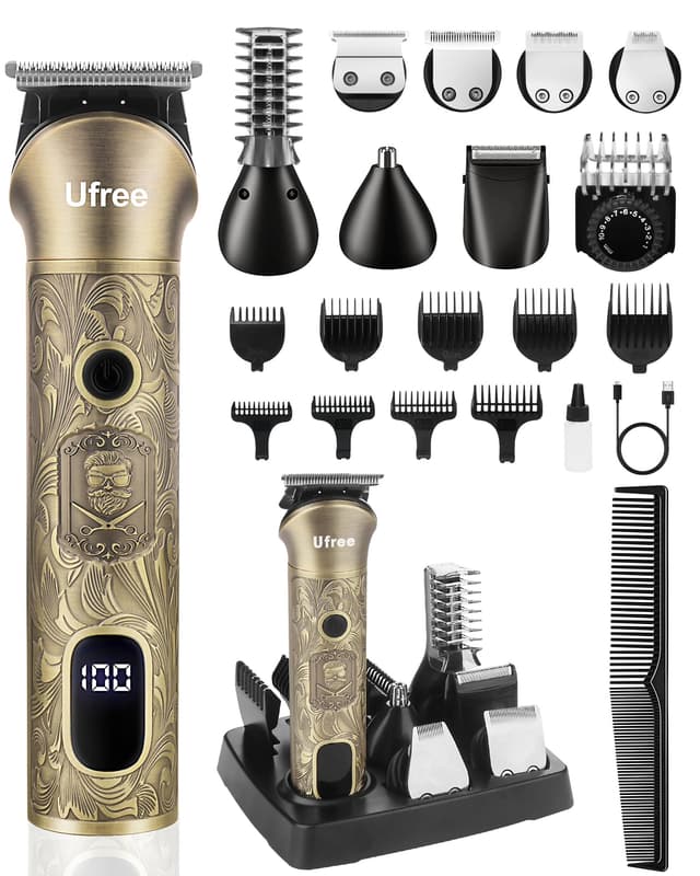 Ufree Haarschneidemaschine Profi Barttrimmer Herren 🎁 7 in 1 Bartschneider Haarschneider Rasierer Elektrisch