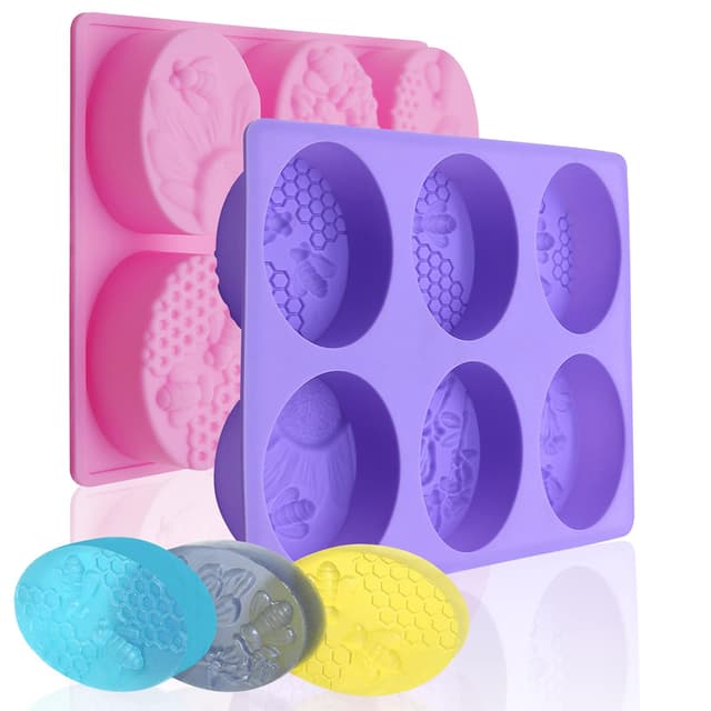 🐝 6 Mulden 3D-Bienen-Seifenformen-Set 🍫🧁🍮