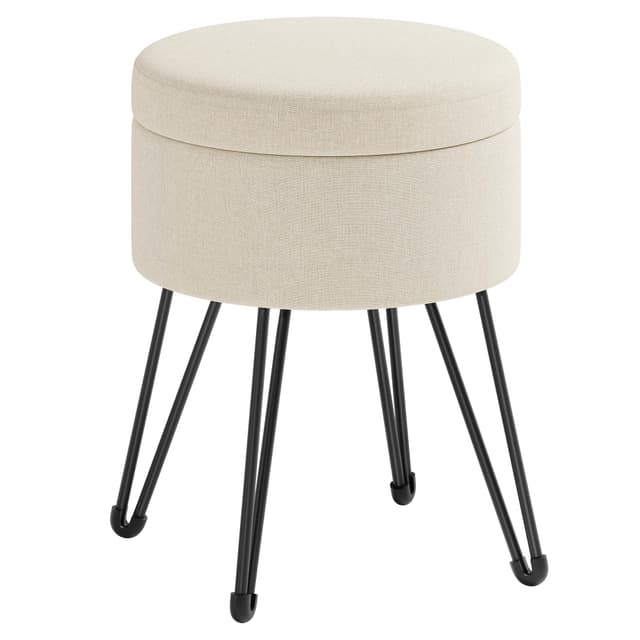 🌟 SONGMICS Sitzhocker mit Stauraum - Multifunktionaler runder Hocker 🌟