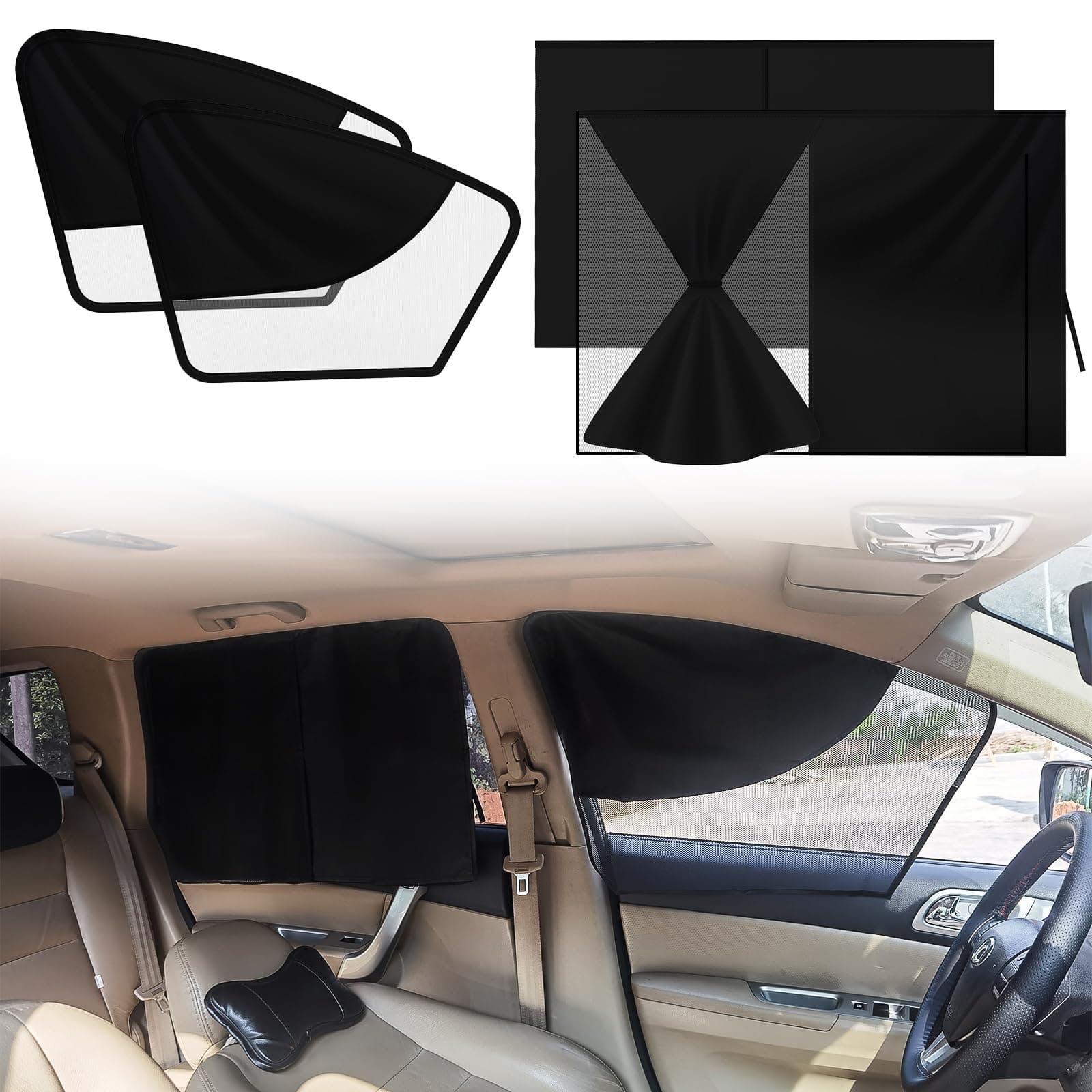 🌞🚗 Ytorgr 4 Stück Sonnenschutz Auto - Magnetisch | UV Schutz Hitzeschutz
