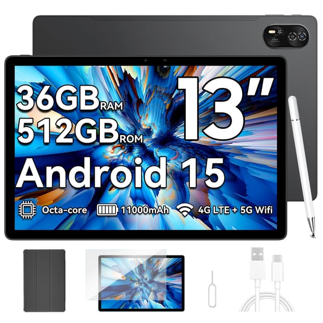 Blackview 13 Zoll Tablet MEGA8 Android 15, 36GB RAM + 512GB ROM 🚀📷🔋