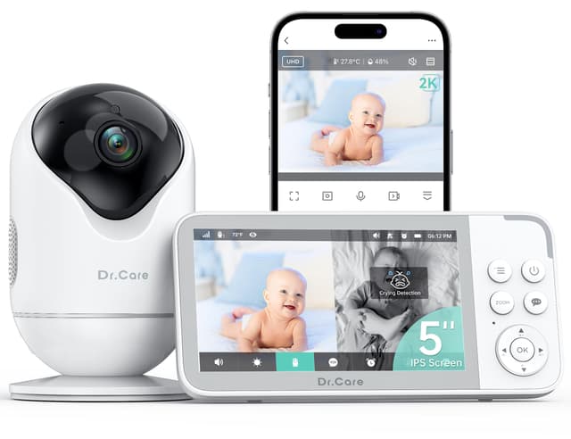 Dr.Care VistaView Smart WLAN Babyphone mit Kamera 🌟 1080P HD & 2K, Bewegungs- & Weinen-Alarm 🌙