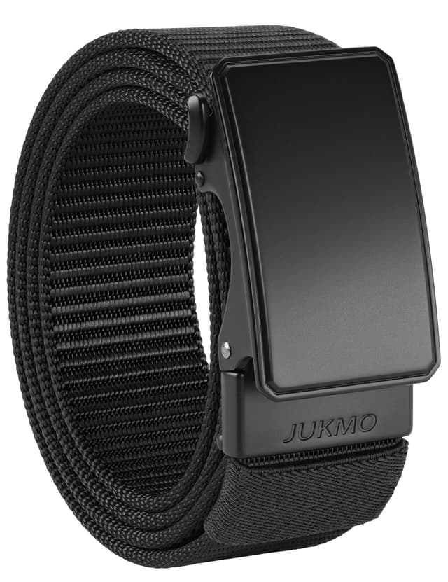 🔥 JUKMO Automatik Gürtel Herren, Nylon 3,8cm Ratsche Gürtel XXL-für Taille 126cm-135cm (Länge 155cm) Schwarz 🔥