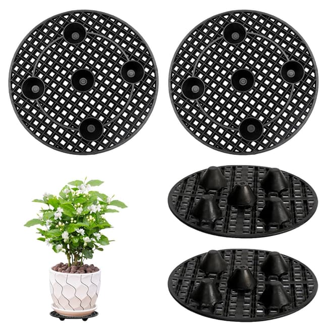 🌱🌿 UQTUKO Pflanzenständer, 4 Stück Blumentopf Untersetzer 20cm Rund Topfpflanzenständer 🌿🌱