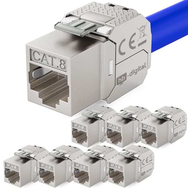 🚀 Deal des Tages: 8x CAT 8 Keystone RJ45 Modul Buchse für LAN Kabel 🛡️